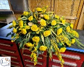 Sweet Nancy Yellow Rose Casket Spray  