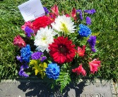 Sweet Patriot Gravesite Arrangement Grave Site Flowers 
