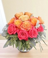 Sweet Peach Sorbet Rose Arrangement
