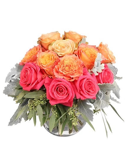 Sweet Peach Sorbet Rose Arrangement in Lubbock, TX - TOWN SOUTH FLORAL