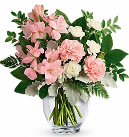 Sweet pink and white vase arrangement  Vase 