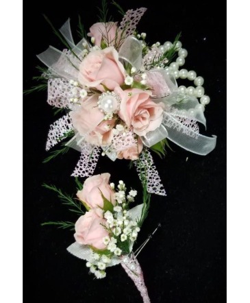 Sweet Pink Corsage Set  in Ozone Park, NY | Heavenly Florist