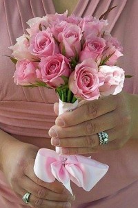 SWEET PINK ROSES WEDDING BOUQUET