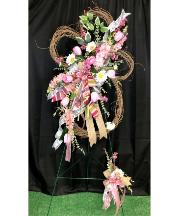Sweet Remembrance Pink Silk Standing Spray in Oakland, TN | TWIGS-N-THINGS