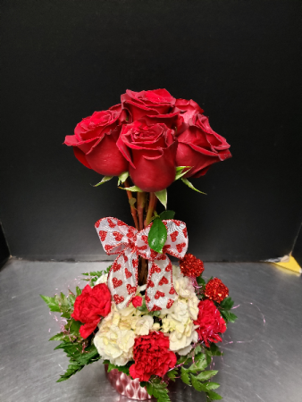 Sweet Rose Topiary All Around Arrangement