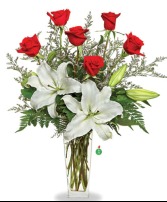 Sweet Sentiment Red & White Arrangement