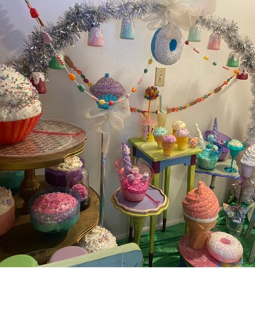 sweet shop selfie station perfect for insta photos pickup only rental in Renton, WA | Alicia's Wonderland II