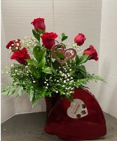 Sweet Six Rose Arrangement Valentine's Day arrangement