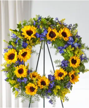 Sweet Sunflower Wreath  Standing Spray 