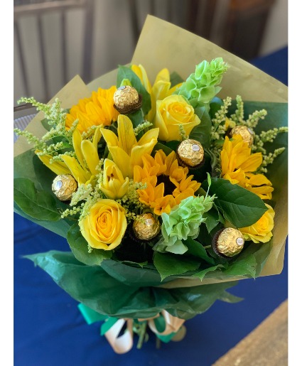 Sweet Sunshine Euro Wrapped Bouquet