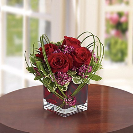 SWEET THOUGHTS BOUQUET WITH RED ROSES anniversary