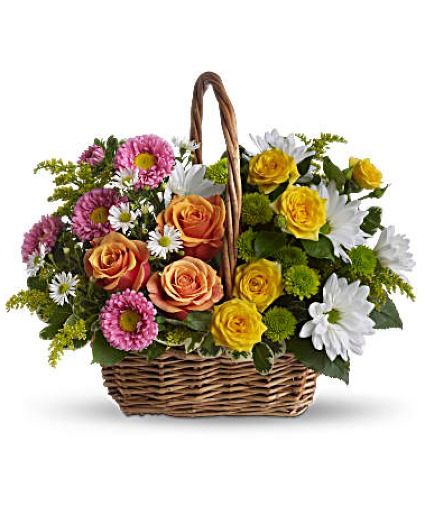 Sweet Tranquility Basket assorted flowers