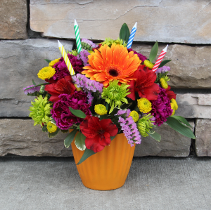 Sweet Treat - Orange Birthday Arrangement in Woodinville, WA | WOODINVILLE FLORIST ® Sweet Treat - Orange Birthday Arrangement in Woodinville, WA | WOODINVILLE FLORIST ®