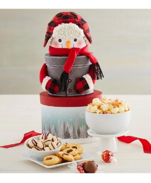 Sweet Treats Snowman Keepsake Tower Snowman Gift Box Tower With Treats inside!