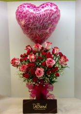 Sweetest Day Bouquet W/DeBrand Truffles and Balloon
