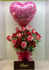 Sweetest Day Bouquet With DeBrand Truffles and Balloon