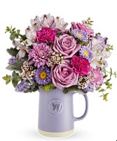 Sweetest Flutter Bouquet by teleflora Pitcher Vase Arrangement