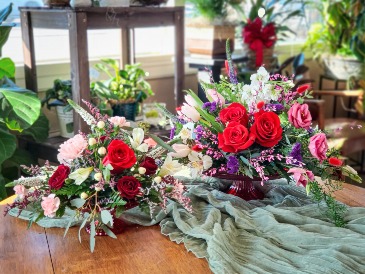 Fancy Cake Dish Arrangement -Three Sizes- in Warsaw, IN | ANDERSON FLORIST & GREENHOUSE