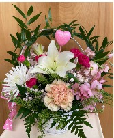 Sweetheart Basket  Fresh floral basket arrangement 