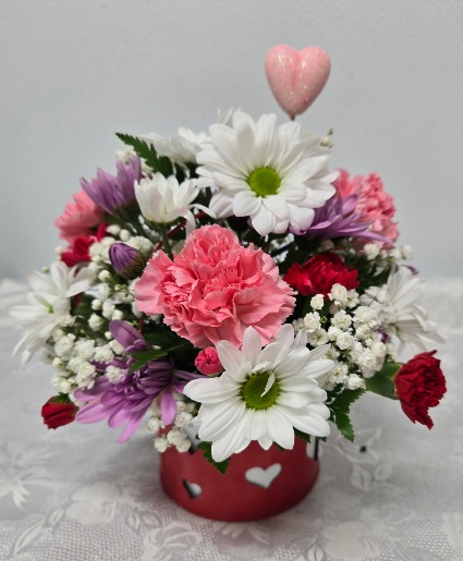 Sweetheart Basket Flower Arrangement 