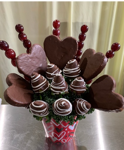 Sweetheart Chocolate Delight Fruit Arrangement