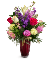 Sweetheart Garden European Ruby Vase in Granville, New York | The Florist at Mandy's Spring