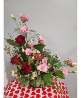 Sweetheart of mine Arrangement in a glass heart