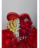 "Sweetheart" Rose Box with Luxury Chocolates Specialty Box