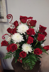 Sweetheart Roses Two Dozen Red Roses with Mixed Flowers