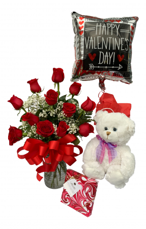 Sweetheart Spectacular Package with Bear and Candy