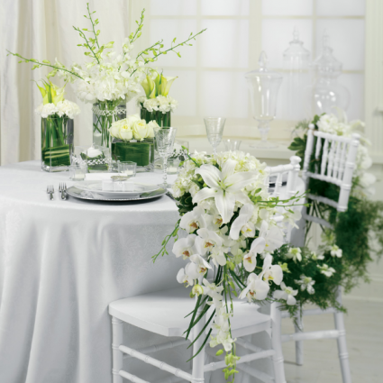 SWEETHEART TABLE DECORATION WHITE WEDDING