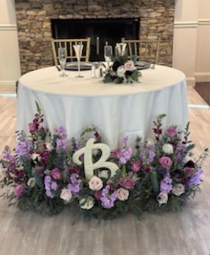 Sweetheart Table Reception Flowers