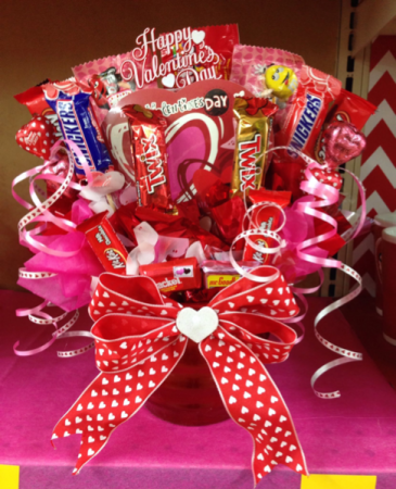 Sweets for my sweetheart basket  Candy basket 
