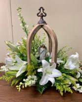 Sympathy Arch Arch with Fresh White Lilies 