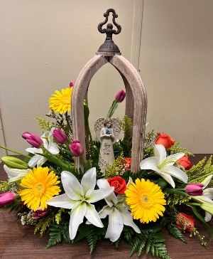Sympathy Arch Wooden Arch with Fresh Flowers