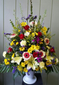 array of sympathy flowers Funeral