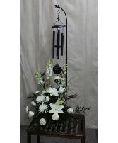Sympathy Arrangement with Windchime Funeral Arrangement with Windchime