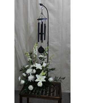Sympathy Arrangement with Windchime Funeral Arrangement with Windchime