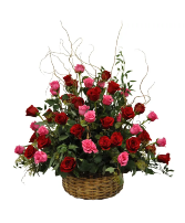 Sympathy Basket all Roses Basket Arrangement