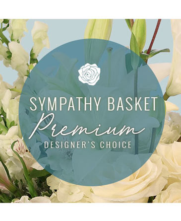 Sympathy Basket Florals Premium Designer's Choice in Glastonbury, CT | THE FLOWER DISTRICT