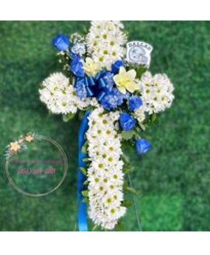 sympathy Blue and White Cross  