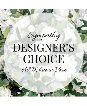Sympathy Designer's Choice All White in Vase Arrangement