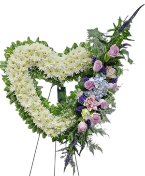 Sympathy Heart With Purple Accent