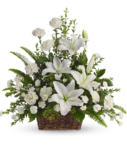 Sympathy Peaceful Lilies Basket 