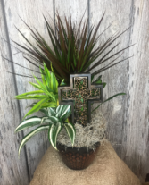 Sympathy Plant with Cross 