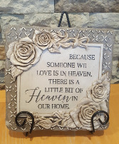 Sympathy Plaque with flowers A keepsake for a lost loved one