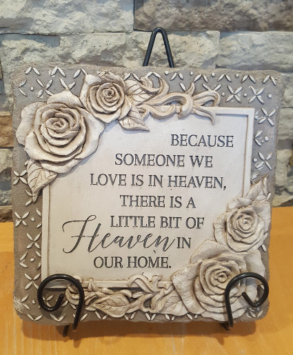 Sympathy Plaque with flowers A keepsake for a lost loved one