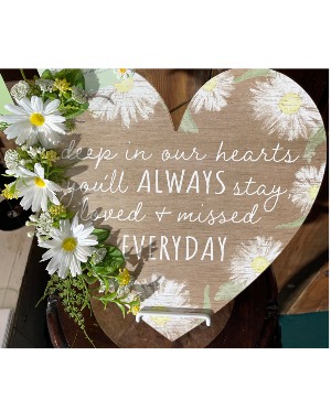 Sympathy Signs Heart with Daisies
