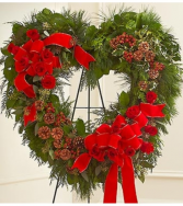 Sympathy Standing Open Heart in Winter Colors Arrangement