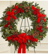 Sympathy Standing Wreath in Winter Colors Arrangement